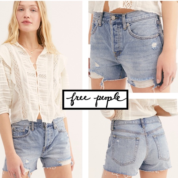 Free People Pants - NWT FREE PEOPLE Sofia Shorts distressed denim new